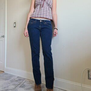 Vintage Y2K True Religion Gwen Jeans  Made in USA  Size 28 Low Rise Zippers
